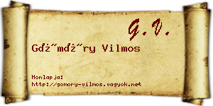 Gömöry Vilmos névjegykártya